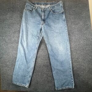 Levi's 550 Jeans Mens 38X30 Blue Denim Cotton Stretch Medium Wash Straight Leg